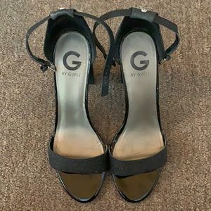 Black sparkly G by Guess Block Heels